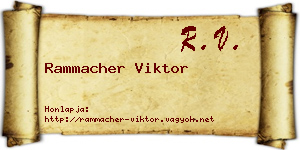 Rammacher Viktor névjegykártya